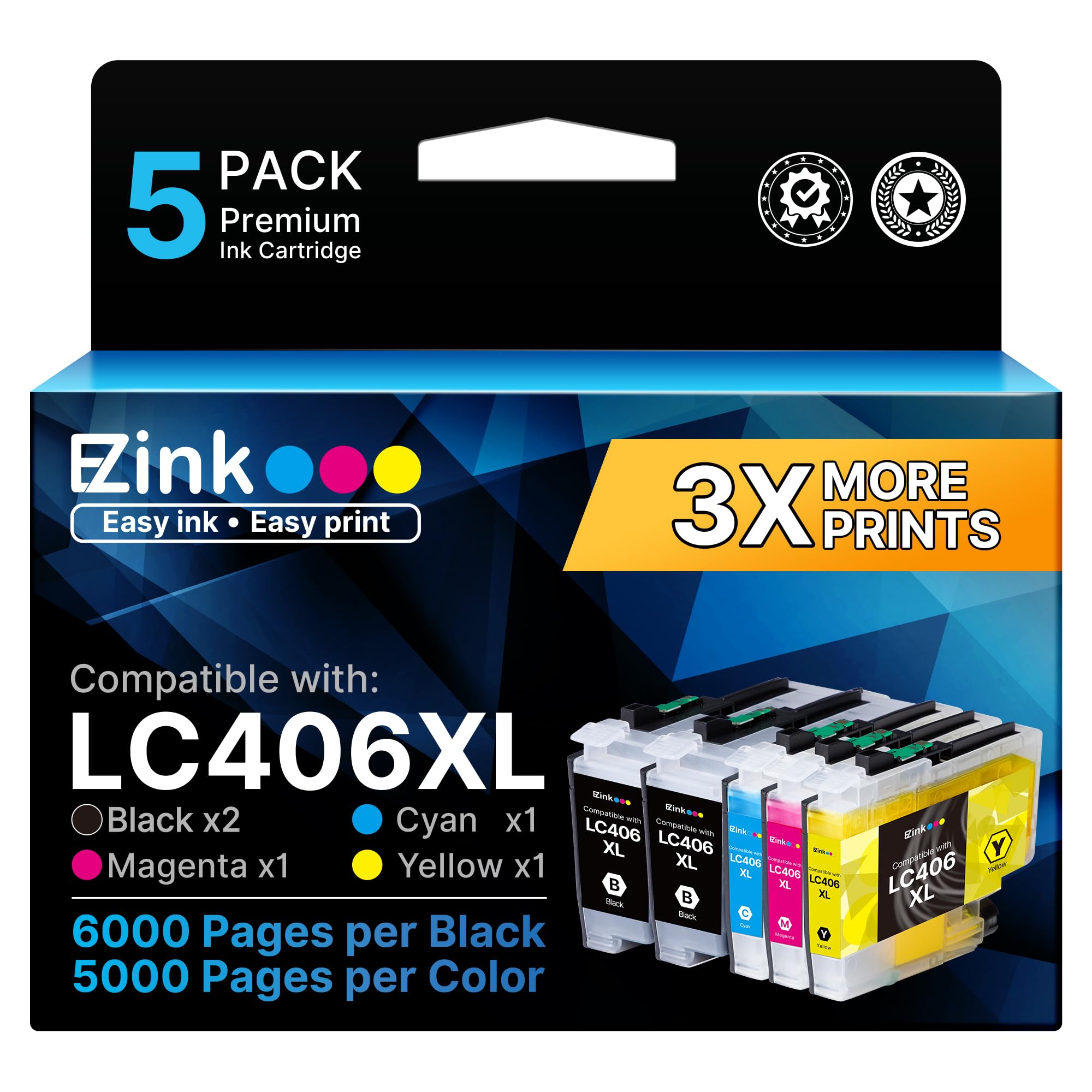 H3 H4 H5 SEC LC 4枚セット Amazon.com: E-Z Ink LC 406 LC406XL Ink Cartridges for Brother